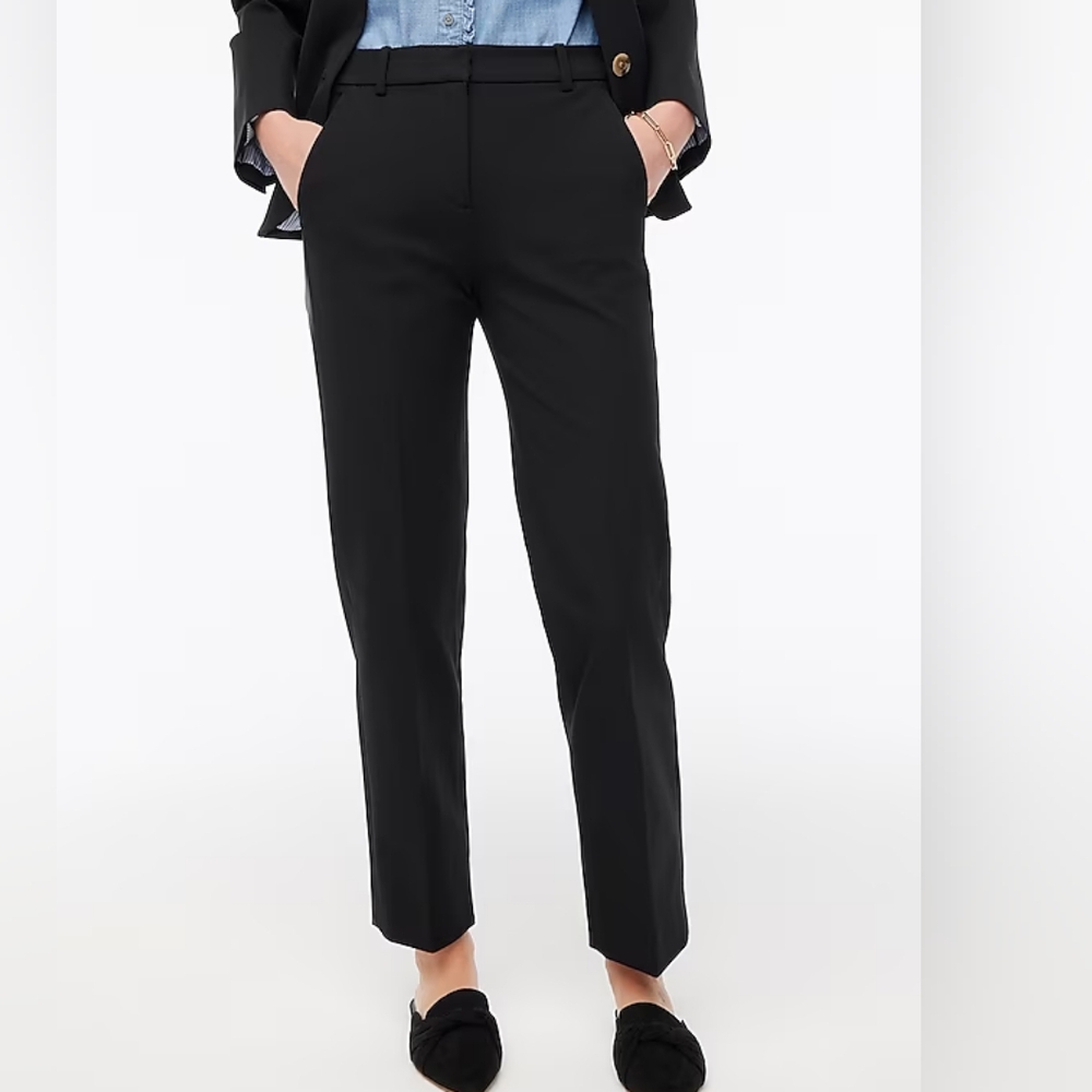 J CREW Factory Women Kallie Straight Leg Pants size 18 Stretch Black